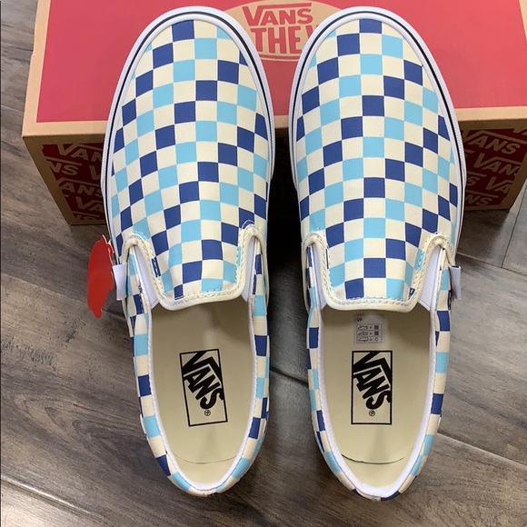 •Vans Classic Slip-On Checkerboard Blue Topaz wmns - Picture 13 of 16